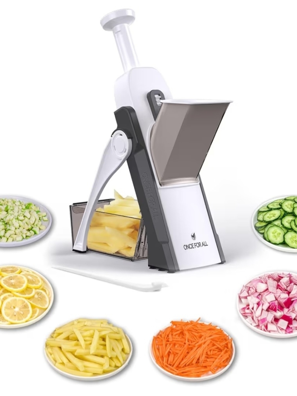 White & Gray Manual Vegetable Chopper and Slicer